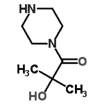 structure of CAS# 670252-63-8, 2-Hydroxy-2-methyl-1-(1-piperazinyl)-1-propanone;2-hydroxy-2-methyl-1-(piperazin-1-yl)propan-1-one;Piperazine, 1-(2-hydroxy-2-methyl-1-oxopropyl)