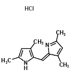 structure of CAS# 67036-97-9, 2-[(Z)-(3,5-Dimethyl-2H-pyrrol-2-ylidene)methyl]-3,5-dimethyl-1H-pyrrole hydrochloride (1:1);2-[(3,5-D<wbr>imethyl-2<wbr>H-pyrrol-<wbr>2-ylidene<wbr>)methyl]-<wbr>3,5-dimet<wbr>hyl-1H-py<wbr>rrole mon<wbr>ohydrochl<wbr>oride;3, 5, 3′,<wbr> 5′-Tetra<wbr>methyl-1H<wbr>, 2′H-2, <wbr>2′-methan<wbr>ylylidene<wbr>-bis-pyrr<wbr>ole hydro<wbr>chloride;678058_ALDRICH