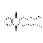 structure of CAS# 671189-54-1, 2,3-Bis(butylsulfanyl)-1,4-naphthoquinone;2,3-bis(butylthio)naphthalene-1,4-dione;2,3-Bis(n-butylthio)-1,4-naphthalenedione;MFCD06656510