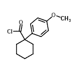 structure of CAS# 676348-47-3, 1-(4-Methoxyphenyl)cyclohexanecarbonyl chloride;ZINC02574164