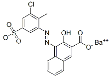 CAS 登录号：67892-41-5， 4-[(3-氯-2-甲基-5-磺酸基苯基)偶氮]-3-羟基-2-萘甲酸钡