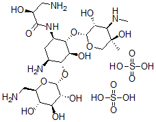 结构式 CAS# 68000-78-2, 异帕米星硫酸盐