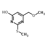 结构式 CAS# 68087-13-8, 6-(甲氧基甲基)-2-(甲硫基)-4-嘧啶醇