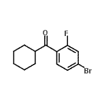 structure of CAS# 684271-18-9, (4-Bromo-2-fluorophenyl)(cyclohexyl)methanone;4-bromo-2-fluorophenyl cyclohexyl ketone