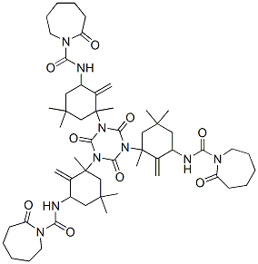 CAS#: 68975-83-7， N,N',N''-[(2,4,6-Trioxo-1,3,5-Triazine-1,3,5(2H,4H,6H)-Triyl)Tris[Methylene(3,5,5-Trimethylcyclohexane-3,1-Diyl)]]Tris[Hexahydro-2-Oxo-1H-Azepine-1-Carboxamide]