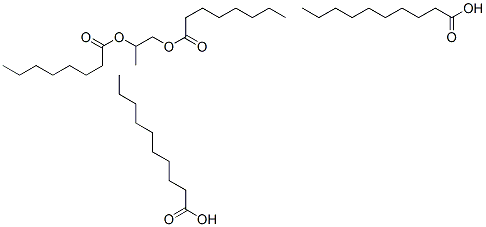 CAS#: 68988-72-7， Decanoic acid, mixed diesters with octanoic acid and propylene glycol