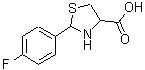 结构式 CAS# 69570-82-7, 2-(4-氟苯基)-1,3-噻唑烷-4-羧酸