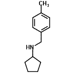 structure of CAS# 70000-57-6, N-(4-Methylbenzyl)cyclopentanamine;cyclopentyl(4-methylbenzyl)amine;Cyclopentyl-(4-methylbenzyl)-amine;N-(4-methylbenzyl)cyclopentanamine hydrochloride