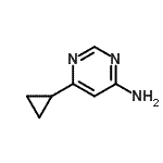 结构式 CAS# 7043-08-5, 6-环丙基-4-嘧啶胺