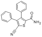 structure of CAS# 70541-98-9, 5-Cyano-3,4-Diphenyl-2-Thiophenecarboxamide;5-Cyano-3,4-Di(Phenyl)-2-Thiophenecarboxamide;Sew 02912;Sr-01000640553-1