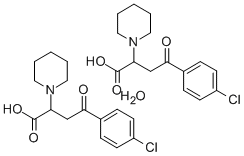 结构式 CAS# 70596-75-7, alpha-(2-(4-氯苯基)-2-氧代乙基)-1-哌啶乙酸水合物(2:1)