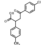 structure of CAS# 70596-90-6, 4-(4-Chlorophenyl)-2-(4-methylphenyl)-4-oxobutanoic acid;4-(4-Chlorophenyl)-2-(4-methylphenyl)-4-oxobutanoic acid;4-(4-CHLOROPHENYL)-2-(4-METHYLPHENYL)-4-OXOBUTANOICACID;4-(4-chlorophenyl)-4-oxo-2-(p-tolyl)butanoic acid