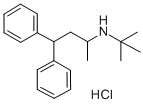 structure of CAS# 7082-21-5, Terodiline Hydrochloride;N-Tert-Butyl-4,4-Diphenyl-Butan-2-Amine Hydrochloride;Tert-Butyl-(1-Methyl-3,3-Diphenyl-Propyl)Amine Hydrochloride;D01873