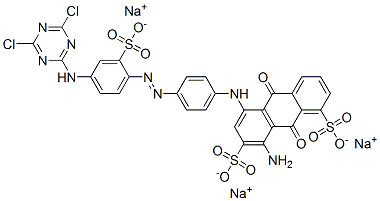 CAS#: 70865-34-8， Trisodium 8-Amino-5-[[4-[[4-[(4,6-Dichloro-1,3,5-Triazin-2-Yl)Amino]-2-Sulphonatophenyl]Azo]Phenyl]Amino]-9,10-Dihydro-9,10-Dioxoanthracene-1,7-Disulphonate