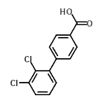 structure of CAS# 7111-63-9, 2',3'-Dichloro-4-biphenylcarboxylic acid