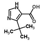 structure of CAS# 714273-88-8, 4-(2-Methyl-2-propanyl)-1H-imidazole-5-carboxylic acid;1H-IMIDAZOLE-5-CARBOXYLICACID, 4-(1,1-DIMETHYLETHYL)-;5-(tert-butyl)-1H-imidazole-4-carboxylic acid;5-tert-Butyl-1H-imidazole-4-carboxylic acid