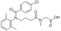 CAS#: 71455-82-8， N-(4-((4-Chlorobenzoyl)(2,6-Dimethylphenyl)Amino)-1-Oxobutyl)-N-Methyl-Glycine