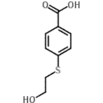 structure of CAS# 7184-99-8, 4-[(2-Hydroxyethyl)sulfanyl]benzoic acid;4-(2-Hydroxy-ethylsulfanyl)-benzoic acid;4-[(2-hydroxyethyl)sulfanyl]benzoic acid;4-[(2-Hydroxyethyl)sulfanyl]benzoic acid #