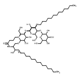structure of CAS# 71965-57-6, N-[(4E)-1-{[Hexopyranosyl-(1->4)hexopyranosyl-(1->4)hexopyranosyl]oxy}-3-hydroxy-4-octadecen-2-yl]pentacosanamide;7C-aglycone;Biotin sulfone;Galactan