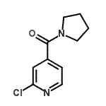 structure of CAS# 720693-06-1, (2-Chloro-4-pyridinyl)(1-pyrrolidinyl)methanone;(2-Chloro-4-pyridinyl)-1-pyrrolidinyl-methanone;1-(2-Chloropyridin-4-yl)-1-(pyrrolidin-1-yl)methanone;2-chloro(4-pyridyl) pyrrolidinyl ketone