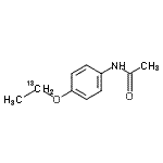 structure of CAS# 72156-72-0, N-{4-[(1-<sup>13</sup>C)Ethyloxy]phenyl}acetamide;N-(4-Ethoxy-1-13C-phenyl)acetamide;p-Acetophenetidide-ethoxy-1-13C;Phenacetin-13C1 (ethoxy-1-13C)