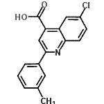 structure of CAS# 724749-61-5, 6-Chloro-2-(3-methylphenyl)-4-quinolinecarboxylic acid;6-Chloro-2-(3-methylphenyl)quinoline-4-carboxylic acid;6-CHLORO-2-(3-METHYLPHENYL)QUINOLINE-4-CARBOXYLICACID;MFCD03420100