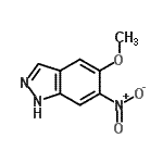 structure of CAS# 724767-15-1, 5-Methoxy-6-nitro-1H-indazole;1H-Indazole,5-methoxy-6-nitro-;5-Methoxy-6-nitro-1H-indazole;MFCD11110272