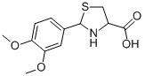 结构式 CAS# 72678-92-3, 2-(3,4-二甲氧基苯基)-1,3-噻唑烷-4-羧酸