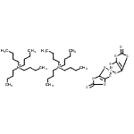 structure of CAS# 72688-91-6, Bis(N,N,N-tributyl-1-butanaminium) bis[4,5-di(sulfanyl-kappaS)-1,3-dithiole-2-thionato(2-)]platinate(2-);Bis(tetra<wbr>butylammo<wbr>nium) Bis<wbr>(1,3-dith<wbr>iole-2-th<wbr>ione-4,5-<wbr>dithiolat<wbr>o)platinu<wbr>m(II)