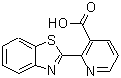 structure of CAS# 728-66-5, 2-(1,3-Benzothiazol-2-yl)nicotinic acid;2-(1,3-benzothiazol-2-yl)pyridine-3-carboxylic acid;2-Benzothiazol-2-yl-nicotinic acid;2-benzothiazol-2-ylpyridine-3-carboxylic acid