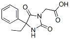 structure of CAS# 730-79-0, (4-Ethyl-2,5-Dioxo-4-Phenylimidazolidin-1-Yl)Acetic Acid;2-[(4S)-4-Ethyl-2,5-Dioxo-4-Phenyl-Imidazolidin-1-Yl]Acetate;2-[(4S)-4-Ethyl-2,5-Dioxo-4-Phenyl-1-Imidazolidinyl]Acetate;2-[(4S)-4-Ethyl-2,5-Diketo-4-Phenyl-Imidazolidin-1-Yl]Acetate