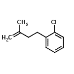 structure of CAS# 731772-03-5, 1-Chloro-2-(3-methyl-3-buten-1-yl)benzene;2-(3-Methylbut-3-en-1-yl)chlorobenzene;4-(2-chlorophenyl)-2-methyl-1-butene;4-(2-Chlorophenyl)-2-methylbut-1-ene