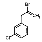 structure of CAS# 731772-06-8, 1-(2-Bromo-2-propen-1-yl)-3-chlorobenzene;2-Bromo-3-(3-chlorophenyl)-1-propene;2-Bromo-3-(3-chlorophenyl)prop-1-ene;3-(2-Bromoprop-2-en-1-yl)chlorobenzene