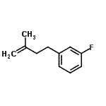 structure of CAS# 731773-07-2, 1-Fluoro-3-(3-methyl-3-buten-1-yl)benzene;1-fluoro-3-(3-methylbut-3-en-1-yl)benzene;4-(3-fluorophenyl)-2-methyl-1-butene;BENZENE,1-FLUORO-3-(3-METHYL-3-BUTEN-1-YL)-
