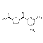 结构式 CAS# 732253-27-9, (1R,3S)-3-(3,5-二甲基苯甲酰)环戊烷羧酸