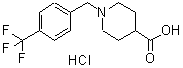 structure of CAS# 732256-85-8, 1-(4-Trifluoromethyl-Benzyl)-Piperidine-4-Carboxylic Acid Hydrochloride;1-(4-TRIFLUOROMETHYL-BENZYL)-PIPERIDINE-4-CARBOXYLIC ACID HYDROCHLORIDE