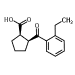 结构式 CAS# 733740-11-9, (1R,2S)-2-(2-乙基苯甲酰)环戊烷羧酸