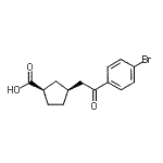 结构式 CAS# 733740-34-6, (1R,3S)-3-[2-(4-溴苯基)-2-氧代乙基]环戊烷羧酸