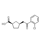 结构式 CAS# 733740-40-4, (1R,3S)-3-[2-(2-氯苯基)-2-氧代乙基]环戊烷羧酸