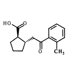 structure of CAS# 733740-52-8, (1R,2S)-2-[2-(2-Methylphenyl)-2-oxoethyl]cyclopentanecarboxylic acid;trans-2-[<wbr>2-(2-meth<wbr>ylphenyl)<wbr>-2-oxoeth<wbr>yl]cyclop<wbr>entane-1-<wbr>carboxyli<wbr>c acid