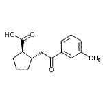 structure of CAS# 733740-53-9, (1R,2S)-2-[2-(3-Methylphenyl)-2-oxoethyl]cyclopentanecarboxylic acid;trans-2-[<wbr>2-(3-meth<wbr>ylphenyl)<wbr>-2-oxoeth<wbr>yl]cyclop<wbr>entane-1-<wbr>carboxyli<wbr>c acid