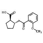 结构式 CAS# 733740-55-1, (1R,2S)-2-[2-(2-甲氧基苯基)-2-氧代乙基]环戊烷羧酸