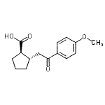 structure of CAS# 733740-57-3, (1R,2S)-2-[2-(4-Methoxyphenyl)-2-oxoethyl]cyclopentanecarboxylic acid;trans-2-[<wbr>2-(4-meth<wbr>oxyphenyl<wbr>)-2-oxoet<wbr>hyl]cyclo<wbr>pentane-1<wbr>-carboxyl<wbr>ic acid