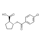 结构式 CAS# 733740-64-2, (1R,2S)-2-[2-(4-氯苯基)-2-氧代乙基]环戊烷羧酸
