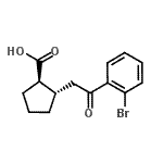 结构式 CAS# 733740-67-5, (1R,2S)-2-[2-(2-溴苯基)-2-氧代乙基]环戊烷羧酸