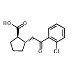 结构式 CAS# 733740-68-6, (1R,2S)-2-[2-(2-氯苯基)-2-氧代乙基]环戊烷羧酸