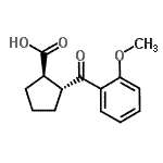 结构式 CAS# 733740-82-4, (1R,2R)-2-(2-甲氧基苯甲酰基)环戊烷羧酸