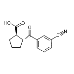 structure of CAS# 733740-86-8, (1R,2R)-2-(3-Cyanobenzoyl)cyclopentanecarboxylic acid;trans-2-(3-cyanobenzoyl)cyclopentane-1-carboxylic acid
