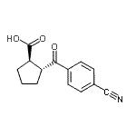 structure of CAS# 733740-87-9, (1R,2R)-2-(4-Cyanobenzoyl)cyclopentanecarboxylic acid;trans-2-(4-cyanobenzoyl)cyclopentane-1-carboxylic acid