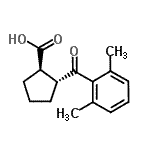 结构式 CAS# 733741-17-8, (1R,2R)-2-(2,6-二甲基苯甲酰)环戊烷羧酸